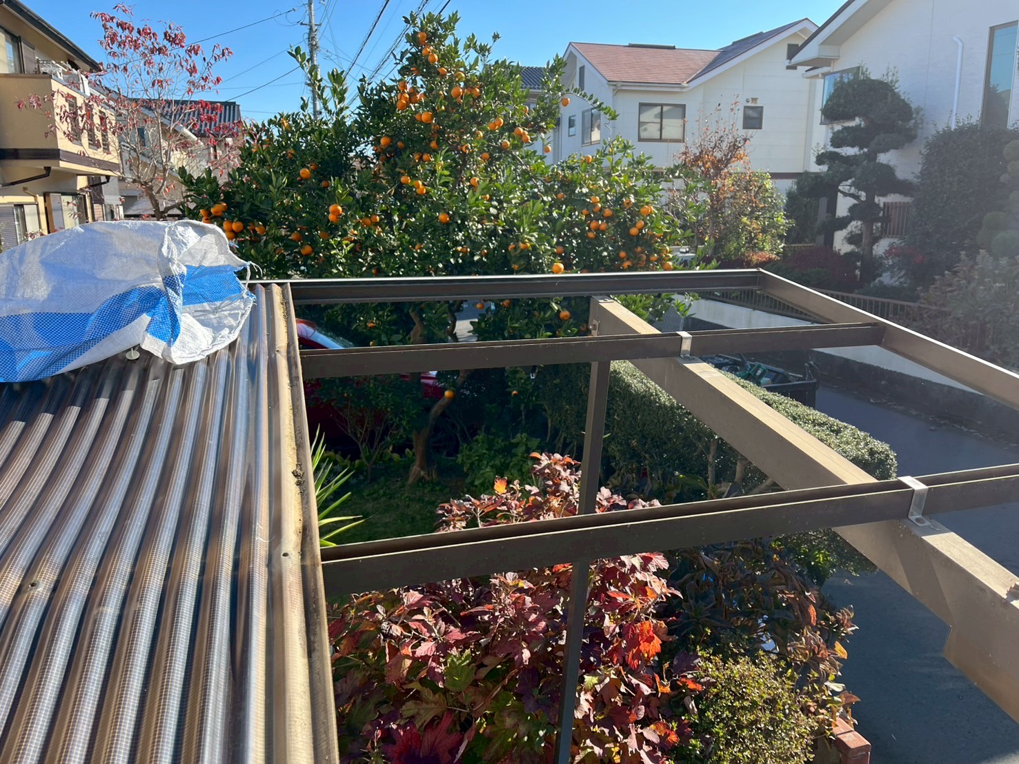 既存波板の撤去